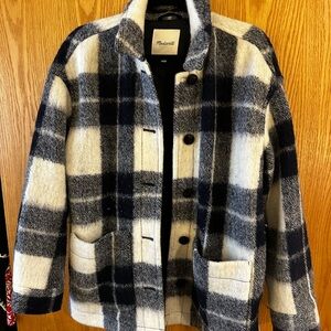 Womens Black/Nacy and White Plaid Jacket by Madewell